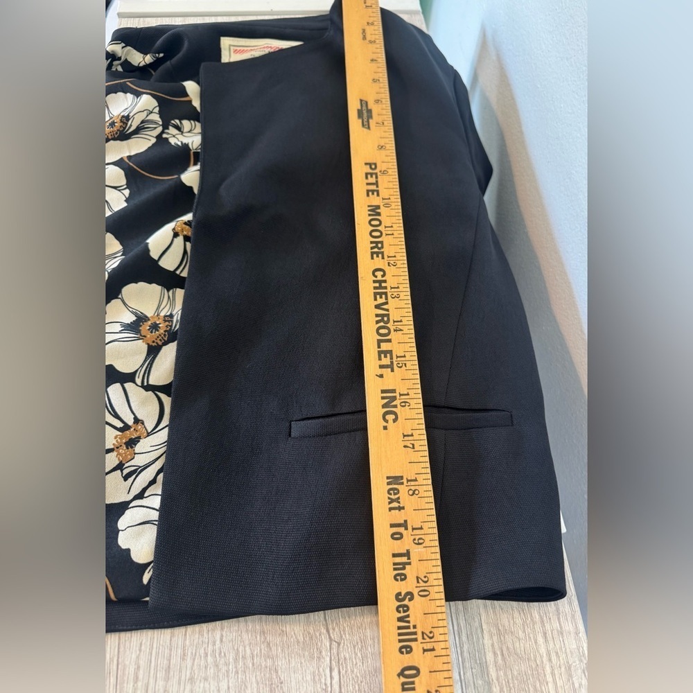 Cartonnier by Anthropologie Black Open Front Blazer Career Office Evening Size 4 - Picture 4 of 8